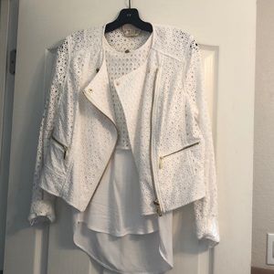 Eyelet jacket and matching tank